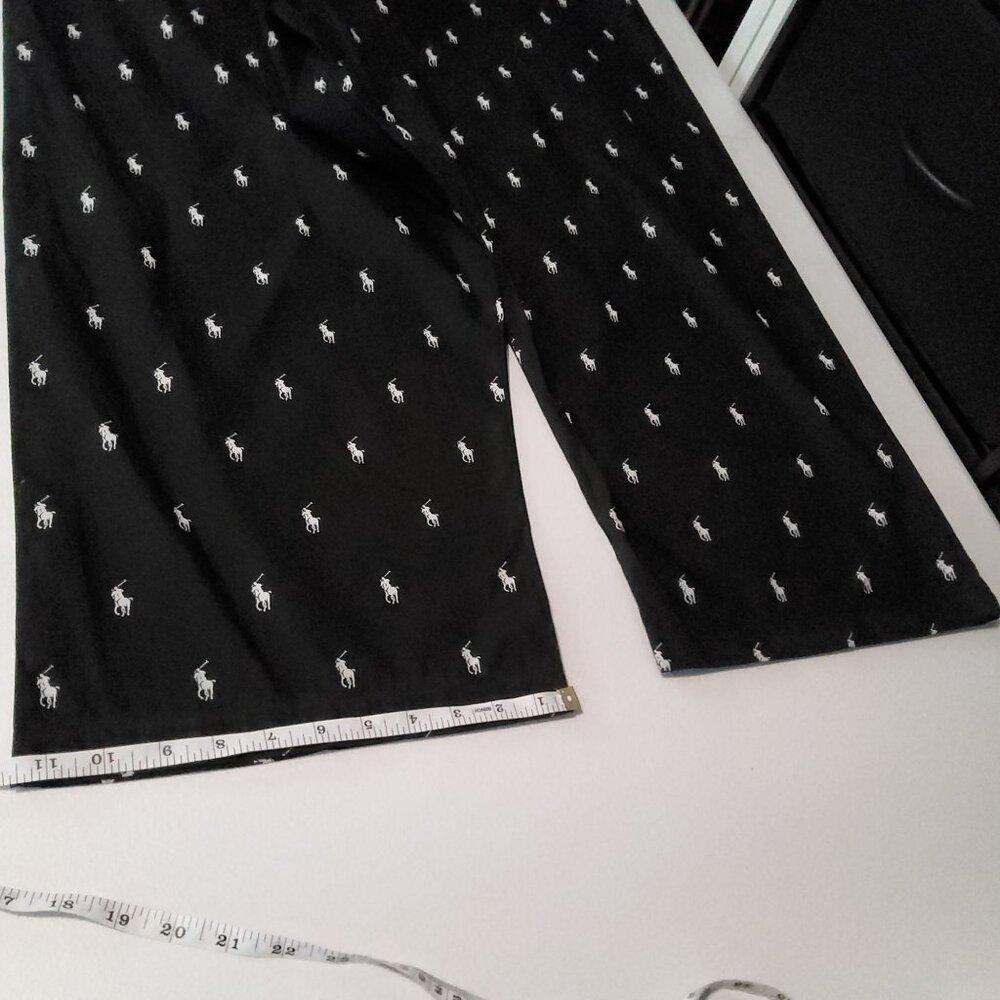 Polo Ralph Lauren womenPajama Pants Black With White Pony Print Size 4X 100% Cot - Picture 8 of 12